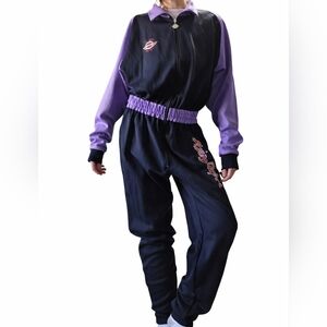 80's/90s Finale Sport "Flying Keeper" High Rise Straight Leg Zippered Jumpsuit S